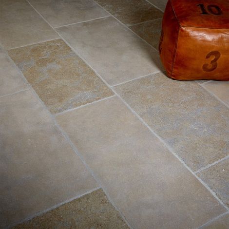 Carrelage Pierre Naturelle Antiquaire - Longueur Librex50-40,6x1,8 cm - Beige (vendu par lot de 1 m²) (1/5)