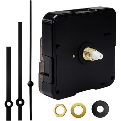 Mouvement d'horloge Silencieux avec Aiguilles Noires, Mecanisme de Pendule a Pile 16m pour Réparation et DIY, Mouvements Horlogers pour Montres Murales, Bureaux, Écoles et Décoration à la Maison (1/5)