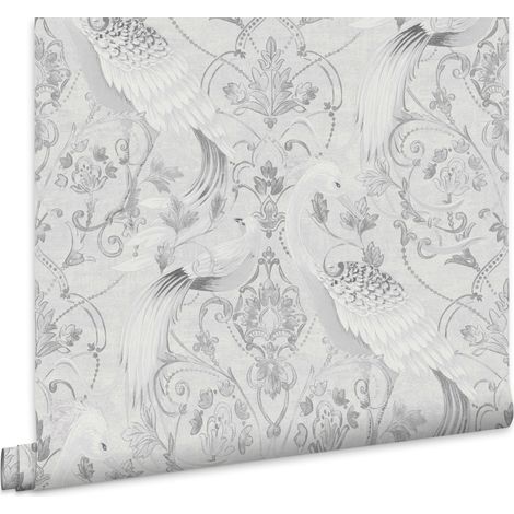 Laura Ashley Tregaron Vliestapete Silver 10mx52cm