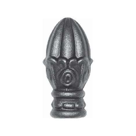 Pomme de pin - Largeur 37mm Hauteur 75mm base de Ø27mm - Fer forgé - À souder - DECO FER FORGE