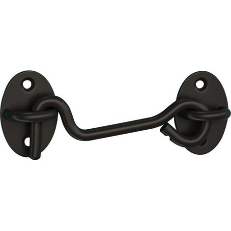 2 Pièces Crochet de Cabine Oeil Porte Loquet en Acier Inoxydable - Noir (1/3)