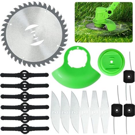 18 Ersatzteile für Akku Rasenmähermesser Metallmessersatz für Rasentrimmer Ersatzmesser für Gartenmäher Edelstahlmesser zum Rasenmähen (1/5)
