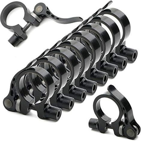 Lot de 9 colliers de serrage de selle de vélo, 31,8 mm à dégagement rapide, clip de tube de selle en alliage d'aluminium, collier de serrage pour tige de selle de vélo de montagne (1/5)