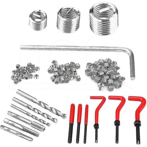 30 extracteurs de filetage M4, M5, M6, M8 et M10 en acier inoxydable 304 - Outils de réparation mécanique pour voiture - Kit d'outils comprenant des extracteurs et des clips pour garage (M8) (1/5)