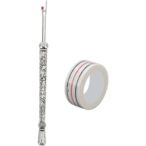 Kit découseur et enlève-fils, ensemble d'outils de décousage avec guide de positionnement pour la couture, argent (1/5)