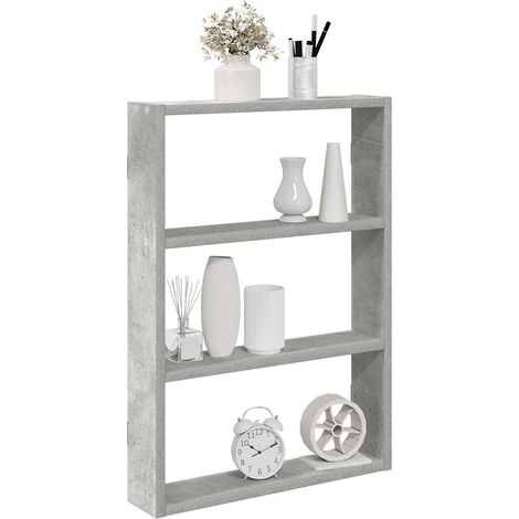 Wandregal Betongrau 43x9x60 cm Holzwerkstoff