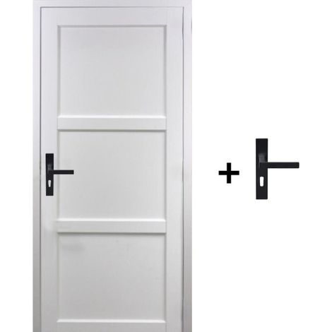 Bloc de puerta Korya Blanco 3 Paneles H204 x L73 cm, Costado Tabla P.derecha, manilla GD MENUISERIES (1/5)
