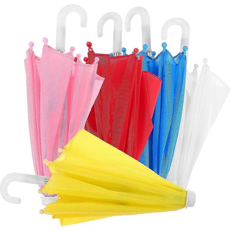 Lot de 5 mini parapluies décoratifs pour maison de poupée, modèle de parapluie miniature, ornement (1/5)