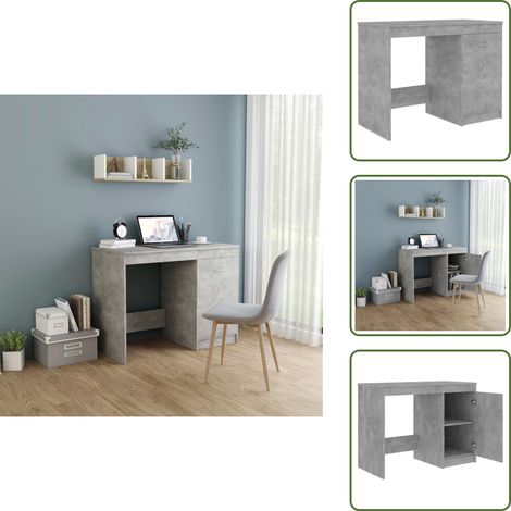 Scrivania con armadio - vidaXL Scrivania Grigio Cemento 100x50x76 cm in Legno Multistrato - Scrivania per ufficio