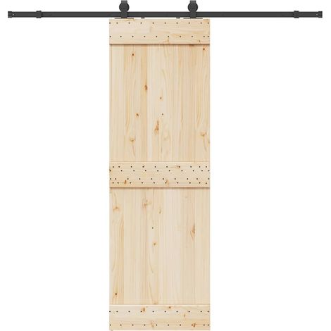 vidaXL Sliding Door Hardware Kit 213 cm Steel Black