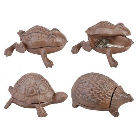 Cache clé en fonte hérisson – Longueur 9 cm – Largeur 6 cm – Hauteur 5 cm – Réceptacle clé 3.5 x 4.5 cm – Outils Et Nature