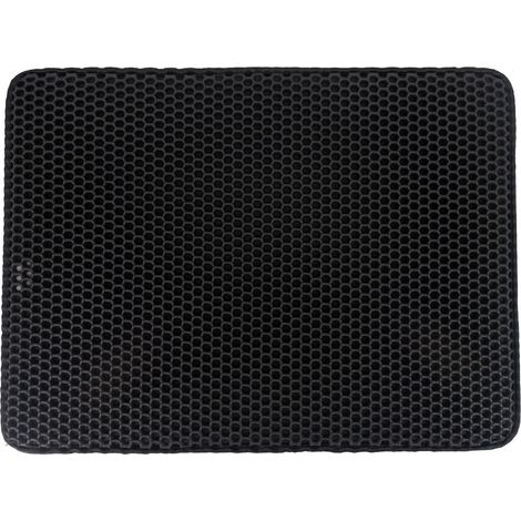 Alfombra para Arenero de Gatos Doble Capa Antideslizante Impermeable Forma Rectangular 65x40cm Glückpet