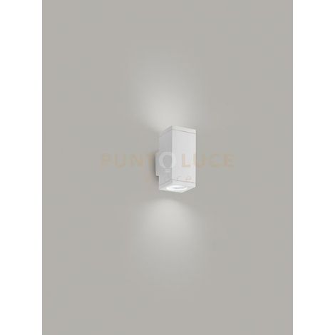 QUARONDO Applique 2 luci alluminio quadrato colore bianco doppia emissione attacco GU10