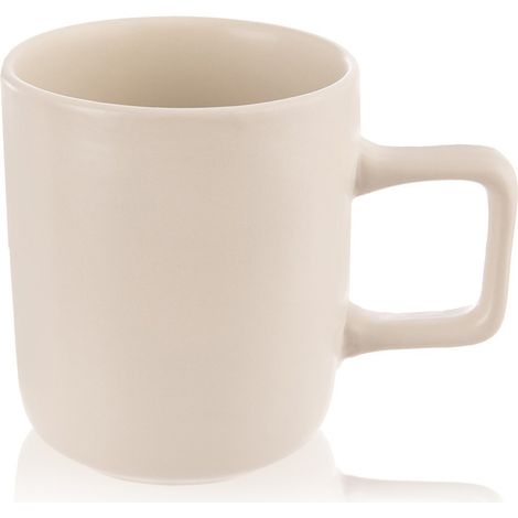 Cremefarbener Keramikbecher für Kaffee und Tee im skandinavischen Stil, Gefäß 380