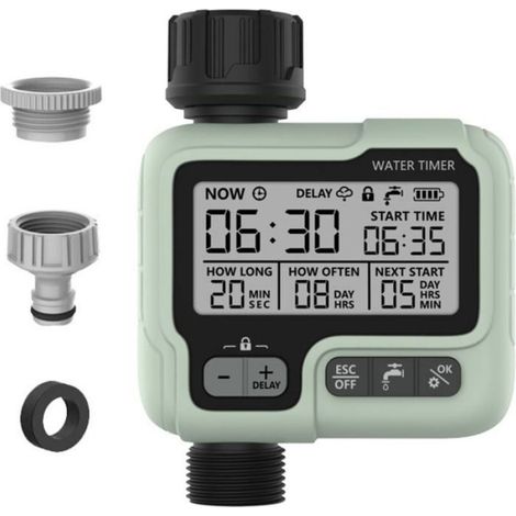 Minuterie Arrosage Automatique Jardin, Robinet IPX5 écran LCD (1/5)