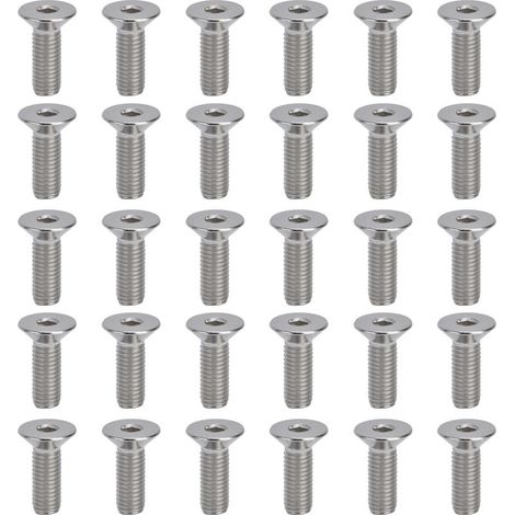 Vis à douille Allen M10, 30 pièces, 10mm, A2, boulons hexagonaux fraisés en acier inoxydable pour fixations industriellesM10x30 (1/5)