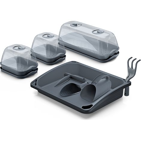 Prosperplast Mini-Gewächshaus-Set Respana 57,6 x 46 x 19 cm Anzuchtzubehör (1/4)
