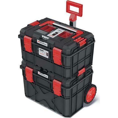 Kistenberg KXBAS604075, Set de box de mobile tools X BLOCK ALU LOG, Schwarz