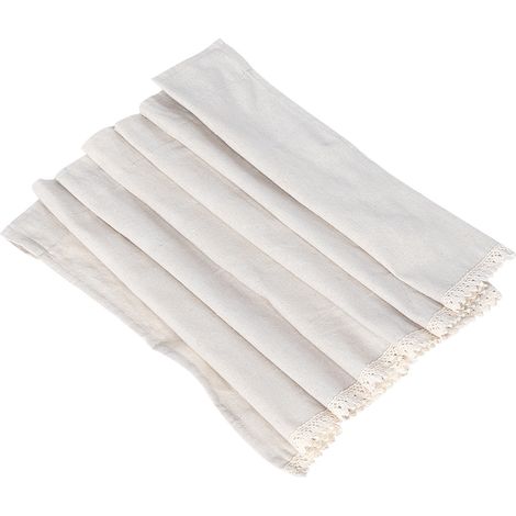 Rideau Demi-Fenêtre En Coton Et Lin Avec Dentelle Pour Cuisine Et Café 40x135cm Style B (1/5)