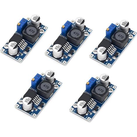 5-Piece Adjustable DC-DC Step-Down Converter, Buck Converter 3.2-40V to 1.25-35V, 3A High Efficiency, Adjustable Voltage Regulator for Electronic Projects, DIY Power Supplies (1/5)