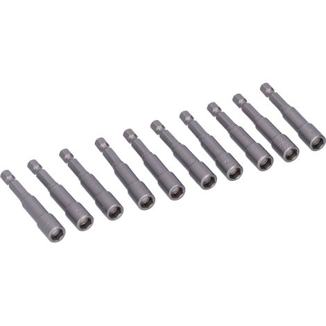 Jeu de 10 douilles hexagonales avec embouts de tournevis électriques magnétiques puissants de 7 mm