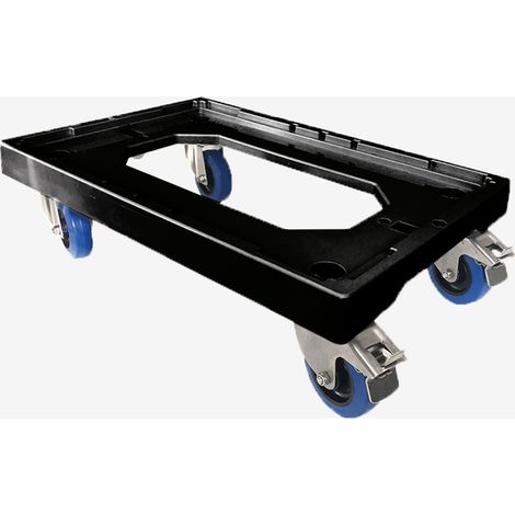 Socle rouleur 4 roues silence pivotantes + 2 freins - chape inox - noir - Gilac