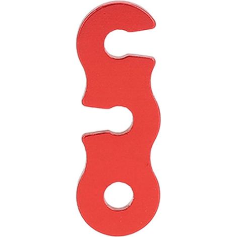 Zeltseilstopper aus Aluminiumlegierung, 3-Loch-Seilversteller, offenes Ende, Windseilklemme, rote S-Schlaufe, 10 Stück (1/5)