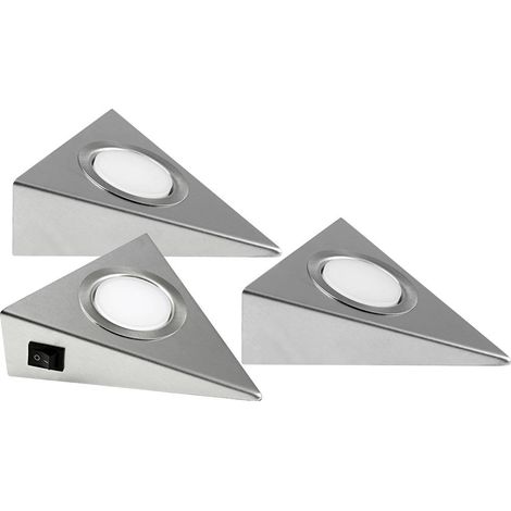 Heitronic GENUA Lampada LED sottopensile Kit da 3 LED (monocolore) LED a montaggio fisso 6 W Bianco caldo acciaio inox (1/4)