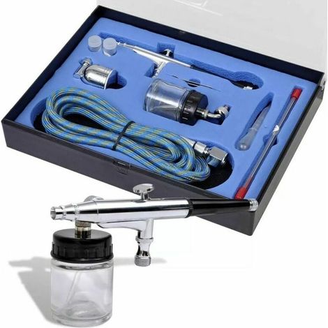 Kit Aerographe Avec Bocal En Verre Et Buses, 0,2 / 0,3 / 0,5 Mm (1/5)