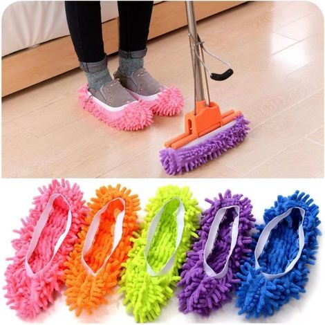 Lot de 10 paires de chaussettes multifonction pour balai à franges microfibre bureau en cuisine pour la lavable, la maison, le anti-poussière (1/5)