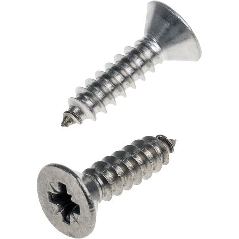 Vis autotaraudeuse RS PRO, N°No. 10 x 19mm, tête Fraisée, en Acier Inoxydable ( Prix pour Sachet de 100 )