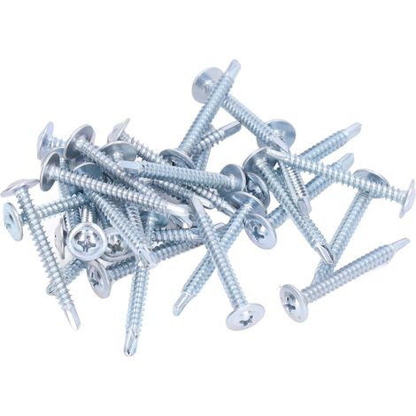 50 Vis Autoperceuses Tête Ronde 4,2x38mm Acier Carbone Galvanisé pour Installation Domestique avec Rondelle (1/5)
