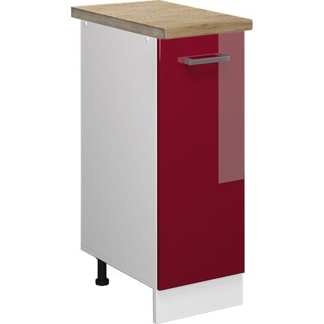 Armadio cucina dispensa alto R-Line, Rosso bordeaux lucido, 30 cm , PL Rovere, Vicco