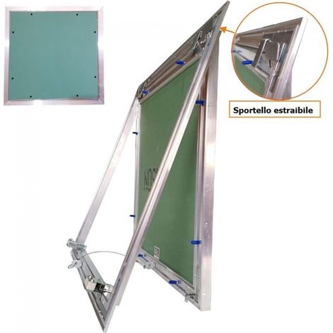 Botola d’ispezione 60x20 cm in alluminio con sistema di apertura push pull