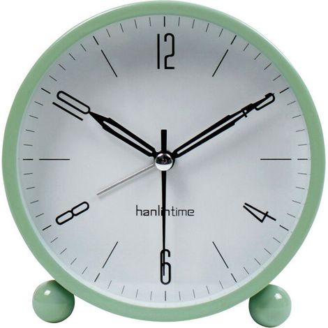 MINE Réveil analogique, Horloge de Table alimentée par Batterie Multicolore, lumière Chaude Nocturne dimmable avec pointeur Ultra-Silencieux pour la Maison et la Chambre (Vert) (1/5)
