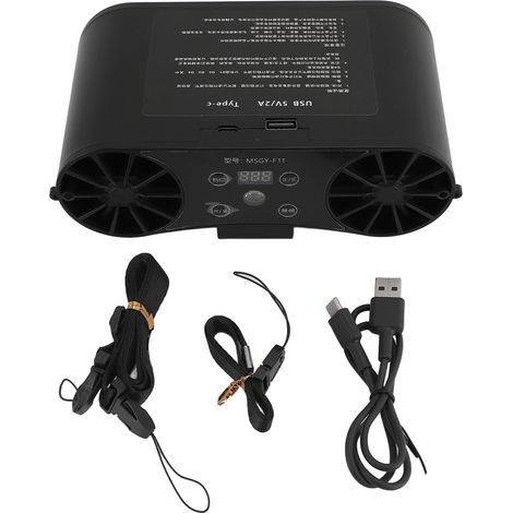 USB rechargeable belt fan with digital display, forward/reverse rotation and 20000 mAh battery (1/5)