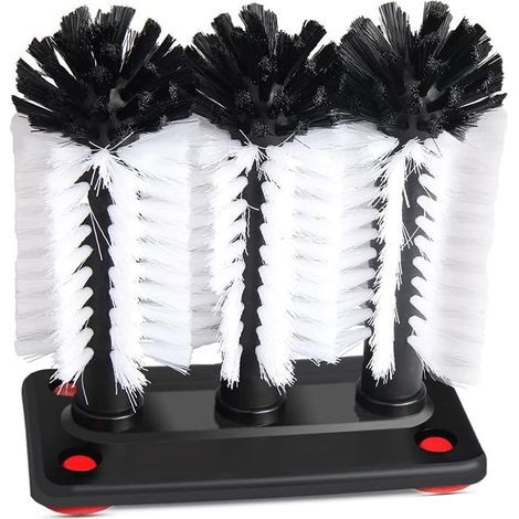 Set mit 3 Glasreinigungsbürsten für Gläser, Saugnapf-Reinigungswerkzeug für Küchenspüle, Haushalt, Restaurant, 18,5 x 9,5 x 19 cm (1/5)