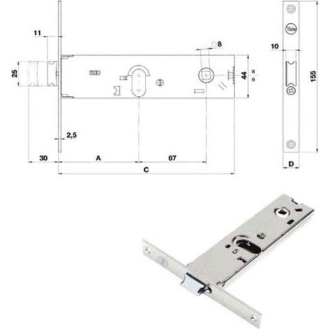 Serrure d'insertion pour bandes All Y87002-80-0 Yale