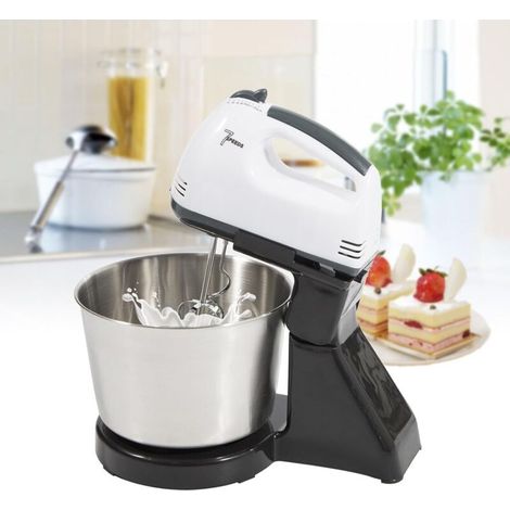 Kit de pétrissage électrique 1,7 L, Robot de cuisine 100 W 220-240 V, Blender électrique avec 4 mélangeurs, 7 vitesses pour pâtisserie, gâteaux, biscuits, pétrissage (1/4)