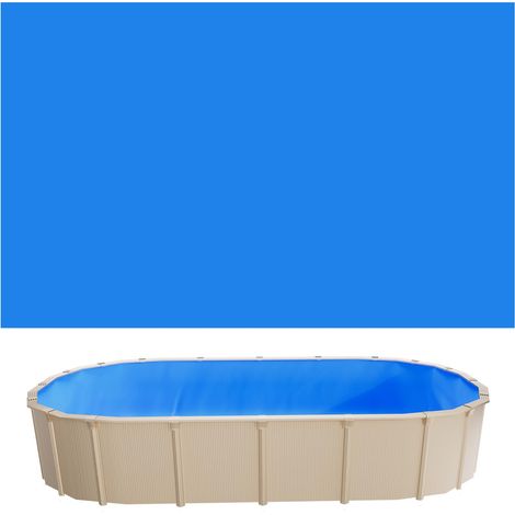 Liner Piscine Hors-Sol Ovale 360x623 cm Hauteur Paroi 120 cm Film Intérieur de Piscine Épaisseur 0,8 mm pour Rénovation et Étanchéité, Système Unibead, en PVC, Anti-Déchirure, Anti-UV, Bleu (1/5)