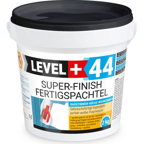 LEVEL+ Fertigspachtel Spachtelmasse Finish Masse Q4 L+44 - 2KG