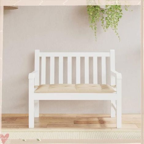 361814 Coussin de banc de jardin beige 110x50x7 cm tissu oxford (1/5)