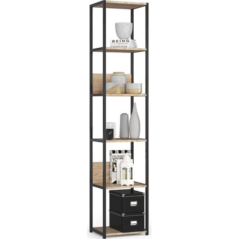 Industrielles Regal Schwarz 40 cm Sonoma Eiche 6 Regalböden B40xH32xT192 cm (1/5)