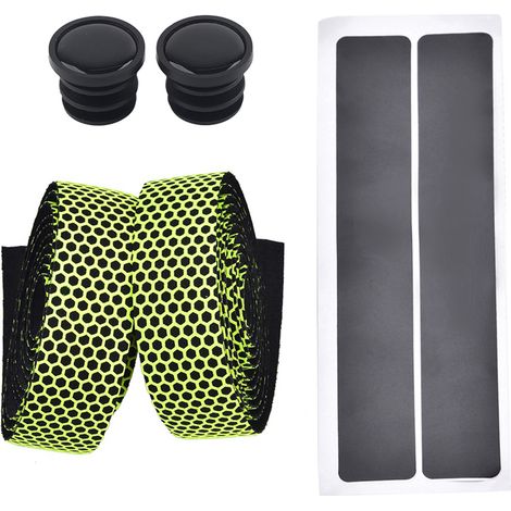 1 Paire de Bouchons de Guidon Anti-Dérapants VTT Vert, Absorbant les Chocs pour Vélo de Route et Montagne (1/5)