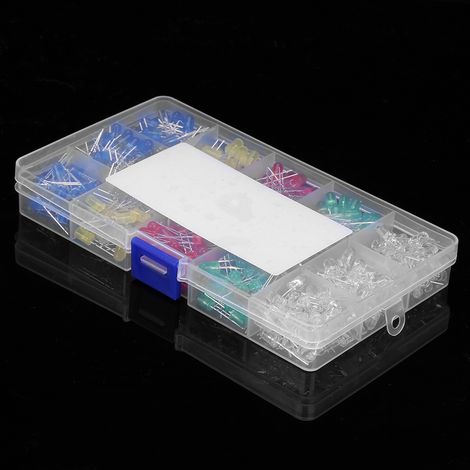 500-teiliges Sortiment an 5-mm-LED-Lichtern (rot, gelb, blau, grün, weiß) (1/5)