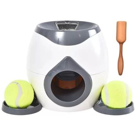 Lanceur de balles pour chien de compagnieIntelligence training machine de récompense interactiveToy tennis ball snack machine Grey (1/2)