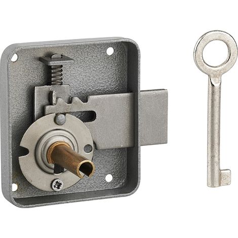 Serratura per mobile, mobilio, sinistra, asse 40mm, 65x70mm, grigio, 1 chiave - THIRARD