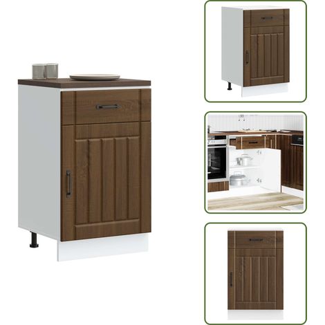 vidaXL Küchen-Unterschrank Lucca Braun Eichen-Optik Holzwerkstoff (1/5)