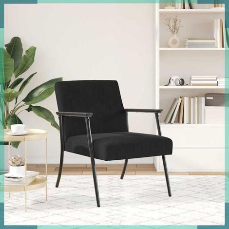 Fauteuil - 42017685 - Noir - Velours - 59 x 75 x 78 cm (1/5)