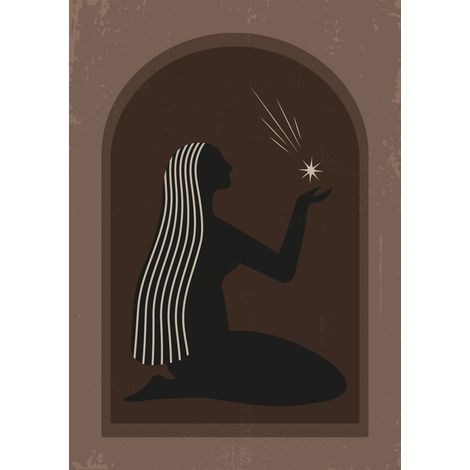Papier peint panoramique - Femme Boho - 130 cm x 184 cm (1/2)